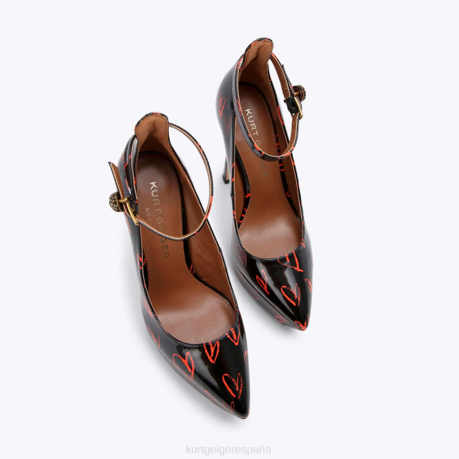 Kurt Geiger mujer Tribunal de la plataforma Shoreditch de Londres 2LPR408 | calzados negro rojo
